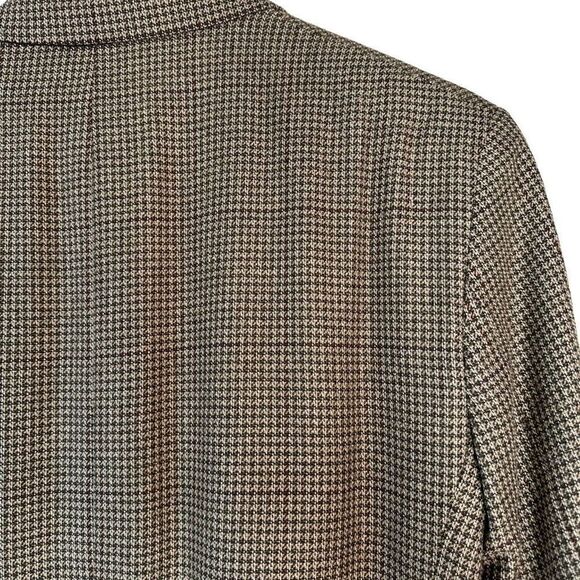 Oscar de la Renta Wool Houndstooth Blazer Mens 44L Tan Brown Preppy Career - Picture 5 of 11